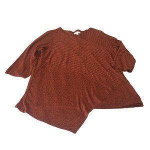 New Directions Orange Red and Black Blouse